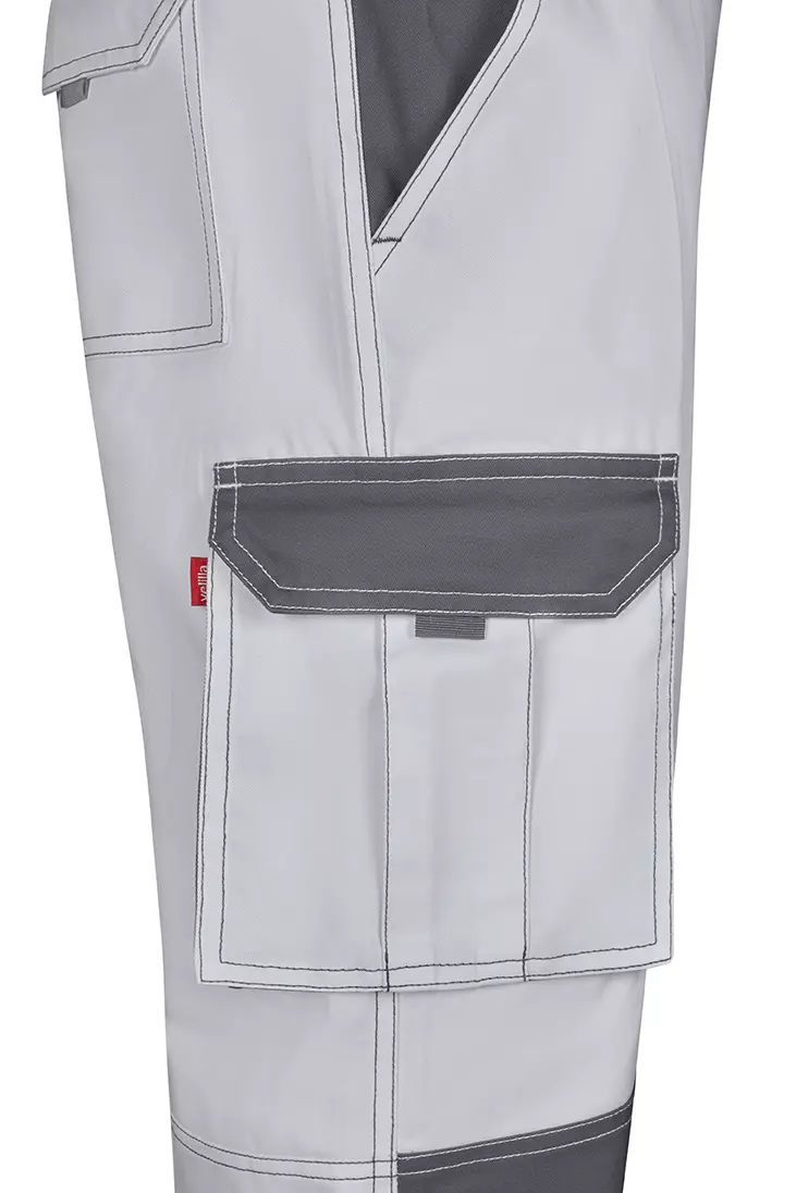 Velilla 103020B-07-08, Work Trousers, White/Grey, image 4, gallery thumbnail