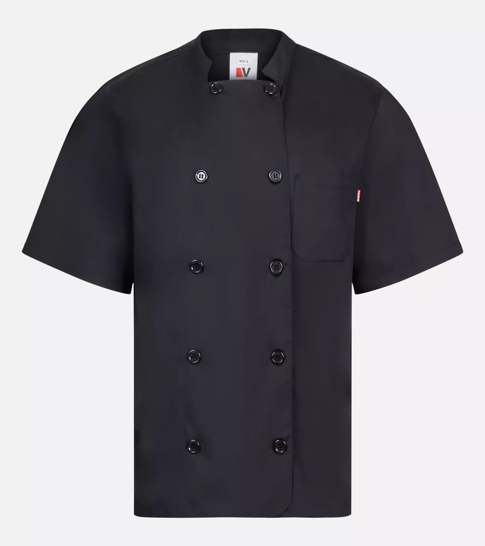Velilla 405201-00, Short-Sleeved Chef Jacket, Black, image 1, gallery thumbnail