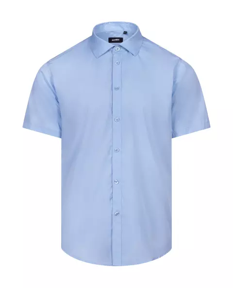 Velilla Short-Sleeved Work Shirt, Sky Blue
