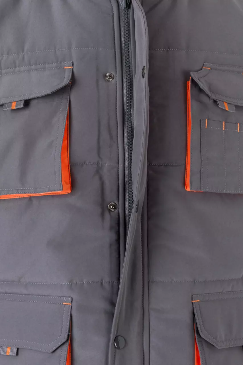 Velilla 205902-08-16, Padded Work Vest, Grey/Orange, image 5, gallery thumbnail