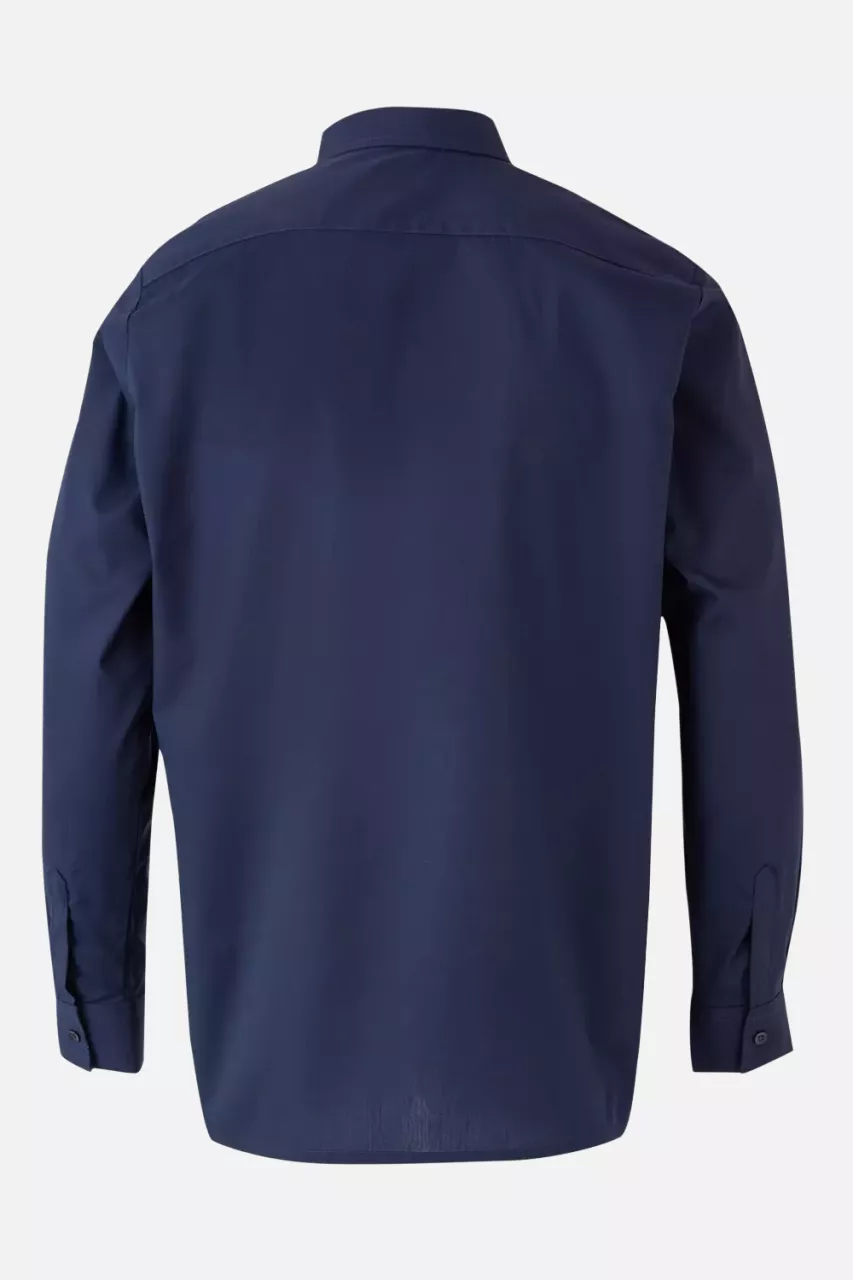 Velilla 529-01, Long Sleeved Work Shirt, Marine Blue, image 4, gallery thumbnail