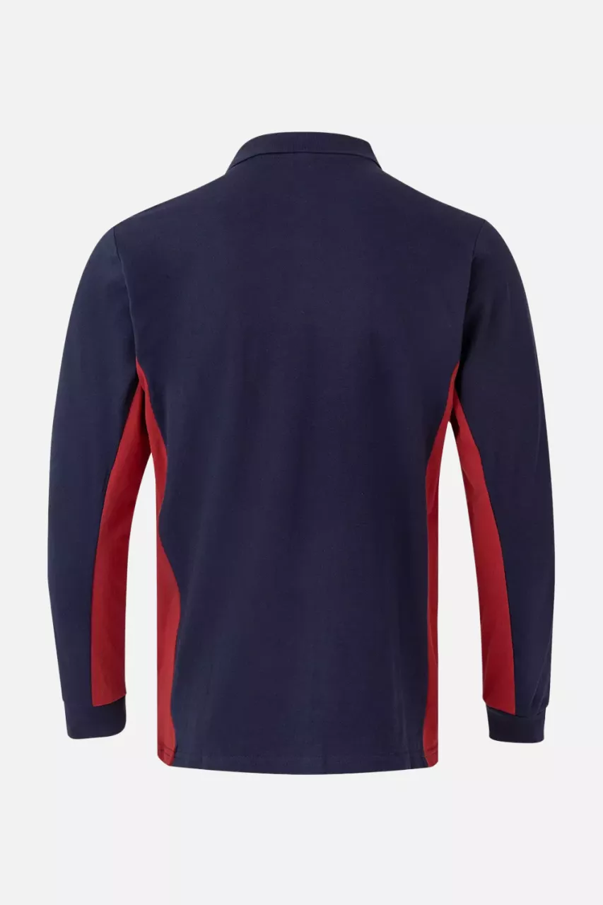 Velilla 105514-61-12, Long Sleeved Polo Shirt, Navy Blue/Red, image 2, gallery thumbnail