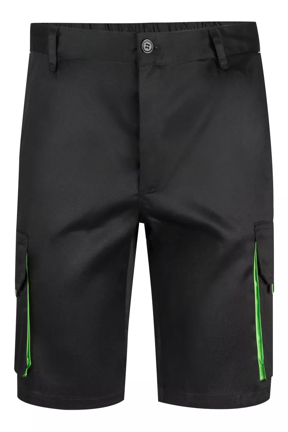 Velilla 103007-00-25, Work Shorts, Black/Lime Green
