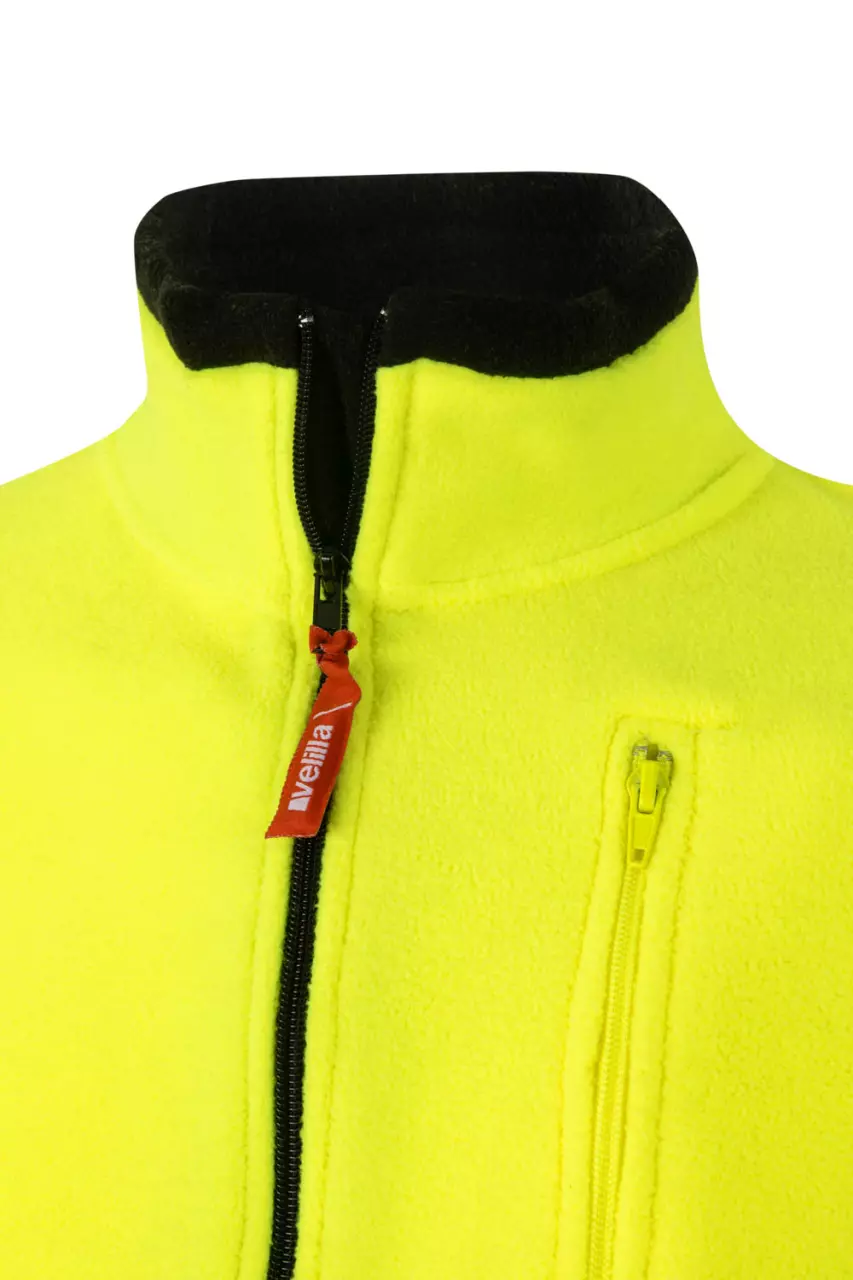 Velilla 183-00-20, High-Vis Fleece Jacket, Black/Hi-Vis Yellow, image 2, gallery thumbnail