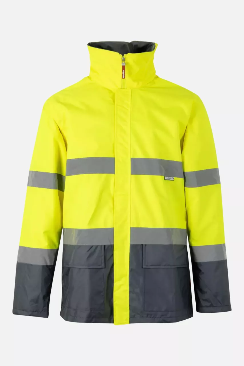 Velilla 306002-08-20-2, High-Vis Jacket, Size 4XL/5XL, Grey/Hi-Vis Yellow, image 1, gallery thumbnail