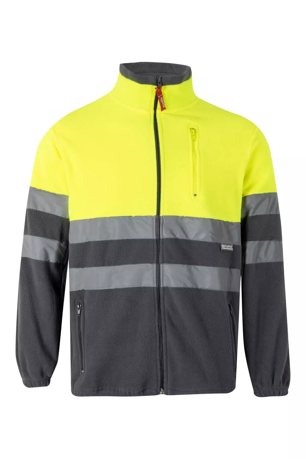 Velilla 0183-08-20, High-Vis Fleece Jacket, Grey/Hi-Vis Yellow