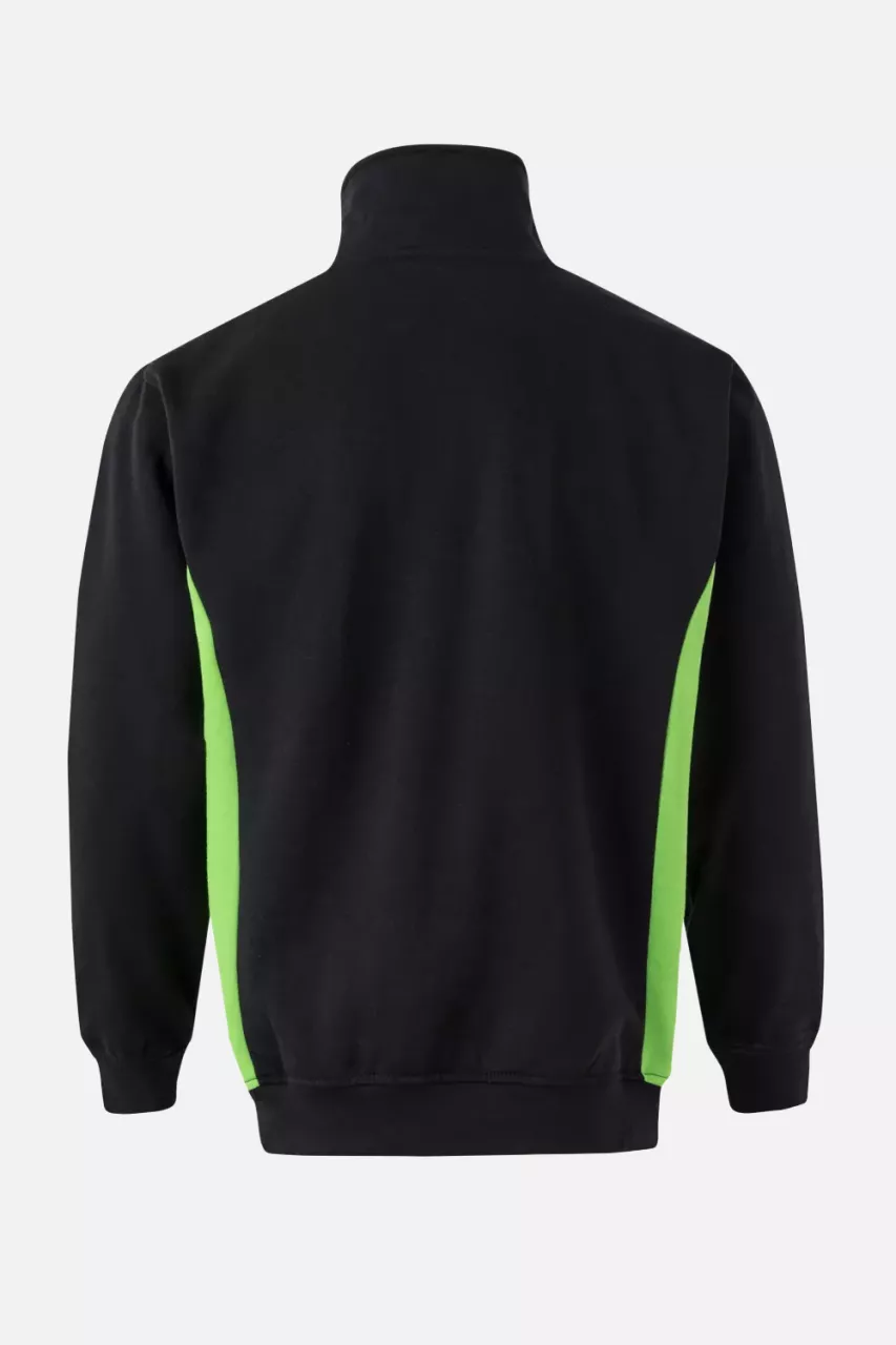 Velilla 105704-00-25, Work Sweatshirt, Black/Lime Green, image 3, gallery thumbnail