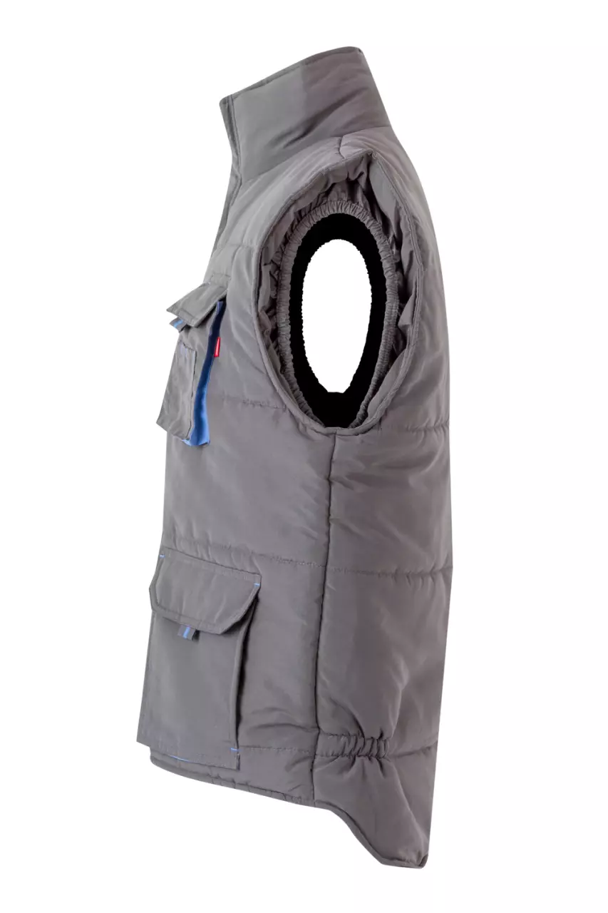 Velilla 205902-08-05, Padded Work Vest, Grey/Sky Blue, image 2, gallery thumbnail