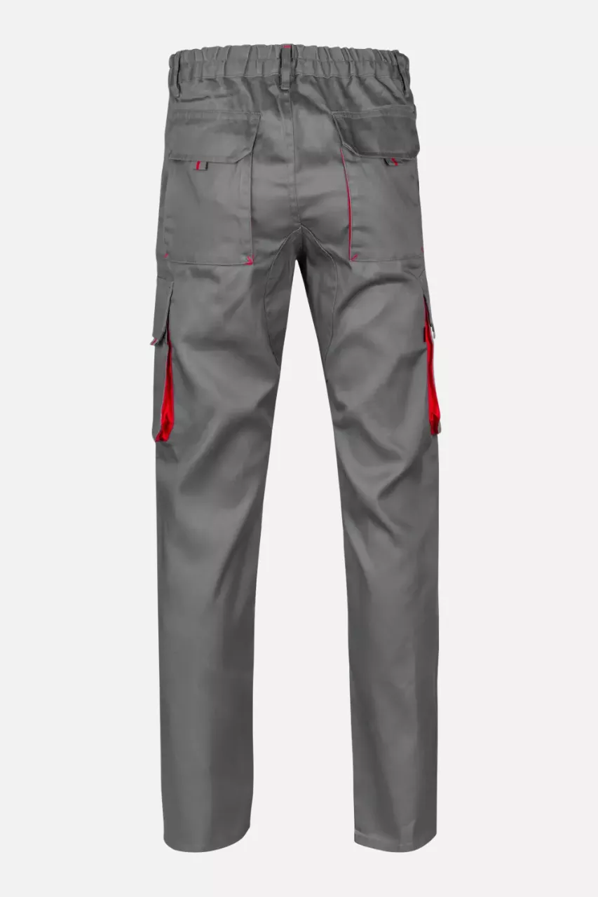 Velilla 103004-08-12, Work Trousers, Grey/Red, image 6, gallery thumbnail