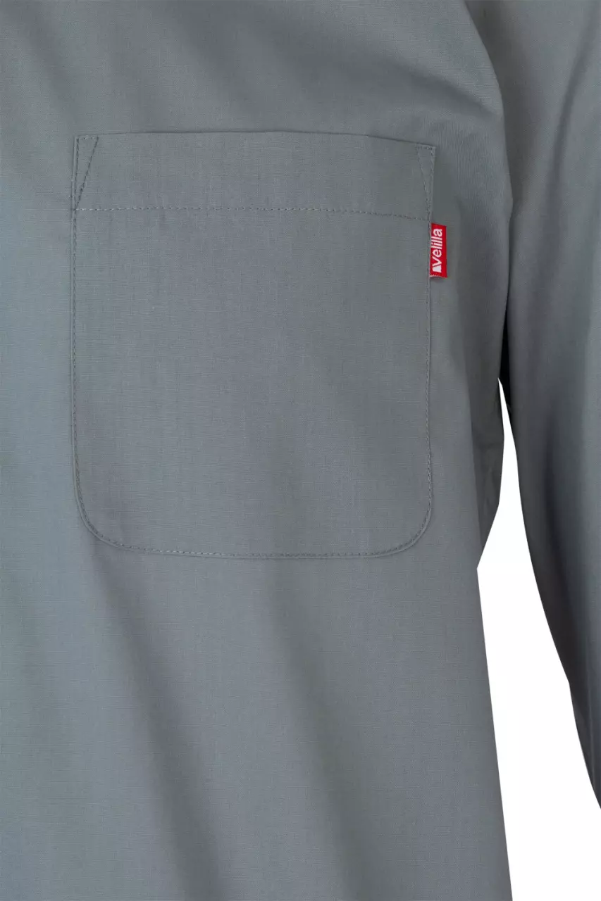 Velilla 529-08, Long Sleeved Work Shirt, Grey, image 3, gallery thumbnail