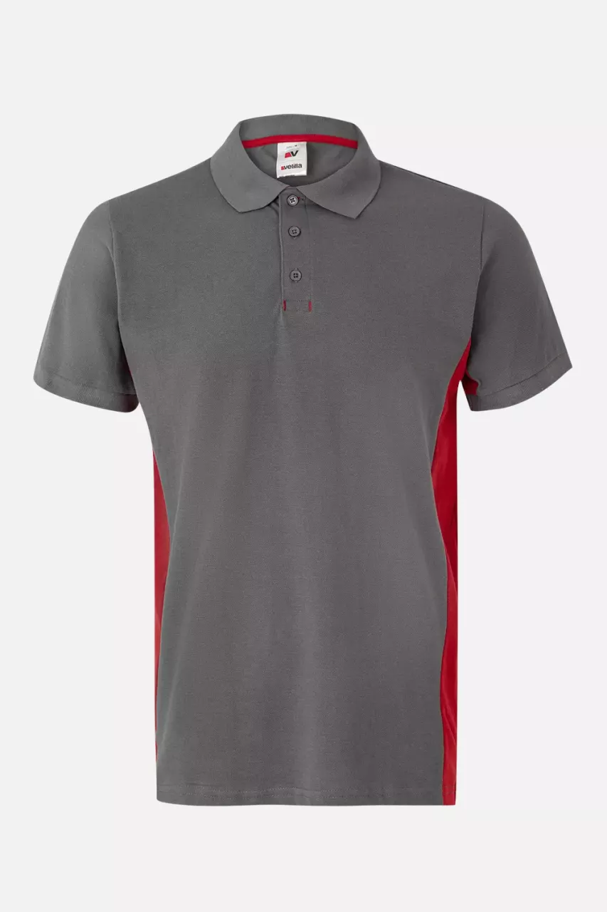 Velilla 105504-08-12, Polo Shirt, Grey/Red, image 1, gallery thumbnail
