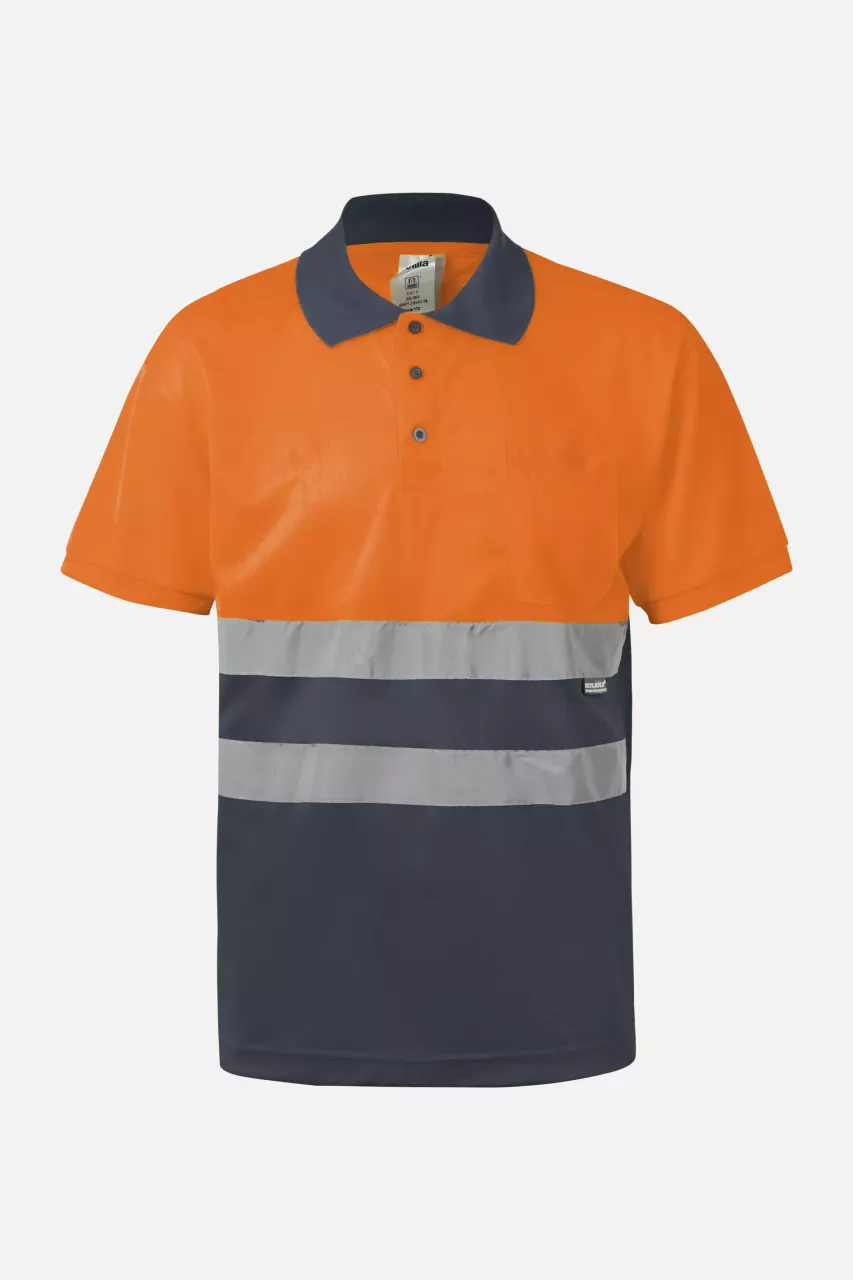 Velilla 0173-08-19, Warnschutz-Poloshirt, Grau/Warnorange, image 1, gallery thumbnail