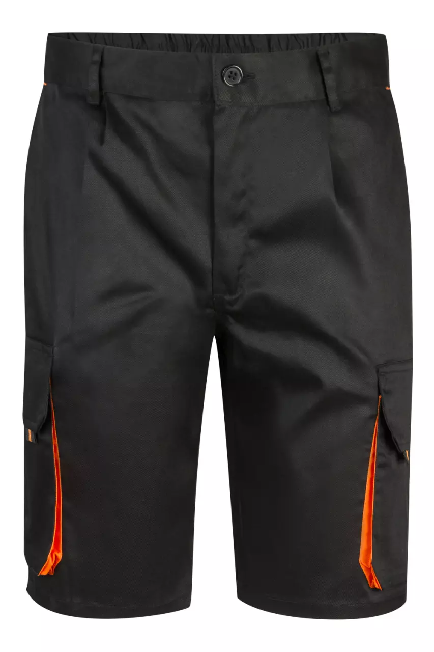 Velilla 103007-00-16, Work Shorts, Black/Orange, image 1, gallery thumbnail