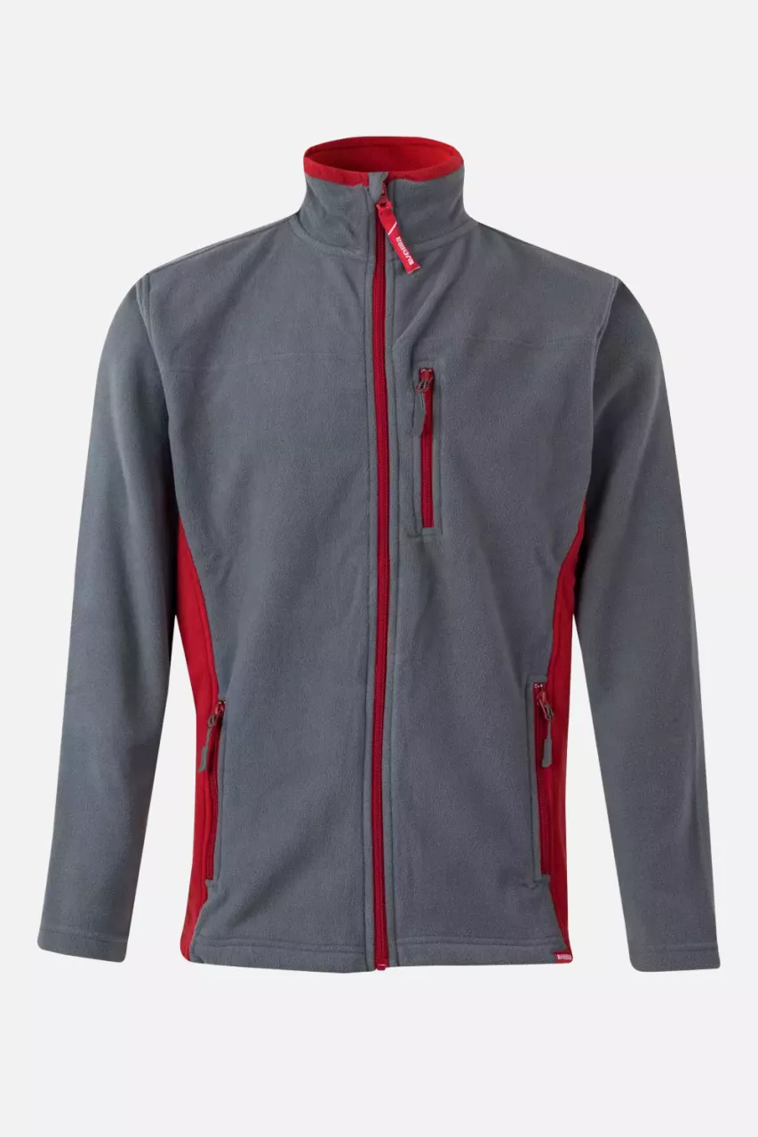Velilla 201504-08-12, Fleece Jacket, Grey/Red, image 1, gallery thumbnail
