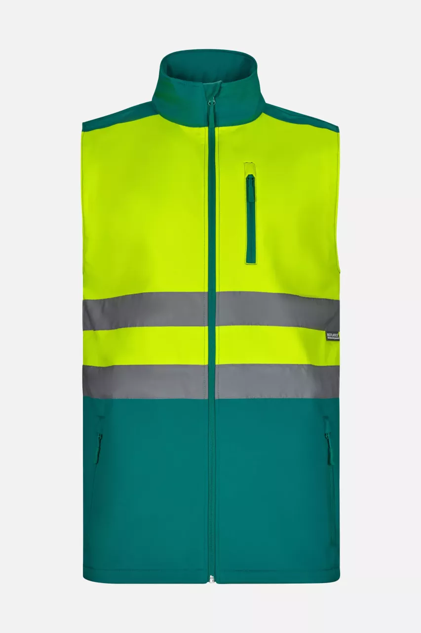 Velilla 305906-02-20-2, High-Vis Vest, Size 4XL/5XL, Green/Hi-Vis Yellow, image 1, gallery thumbnail