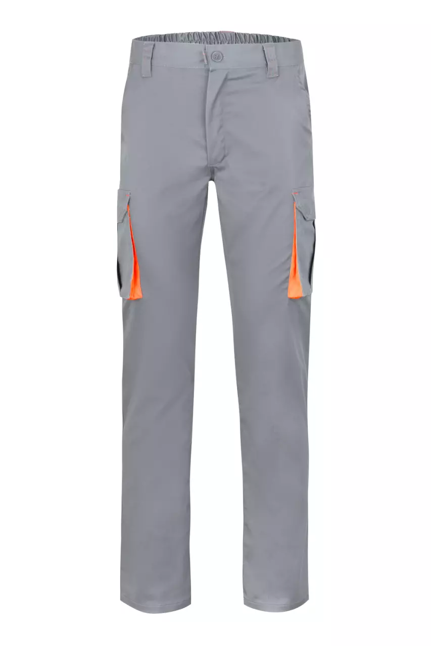 Velilla 103024S-08-16, Work Trousers, Grey/Orange, image 1, gallery thumbnail