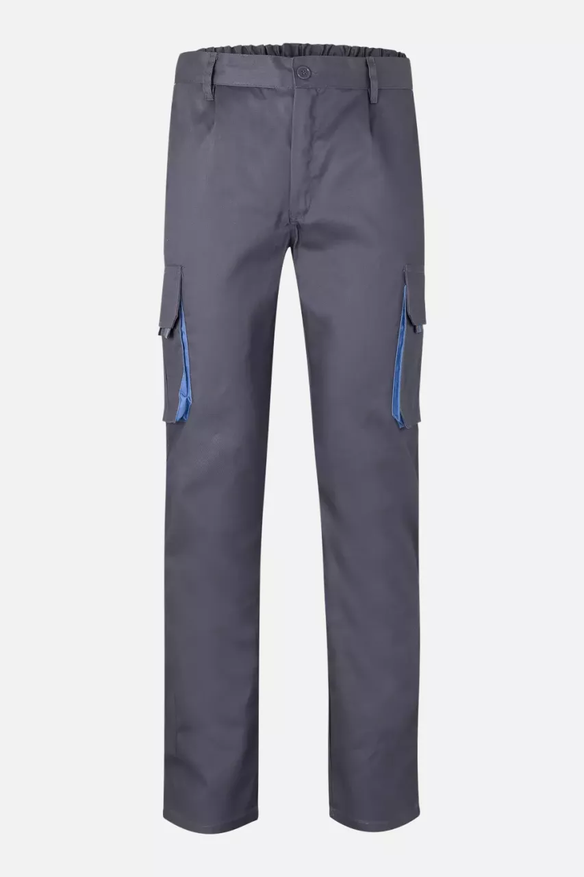 Velilla 103004-08-05, Work Trousers, Grey/Sky Blue, image 1, gallery thumbnail