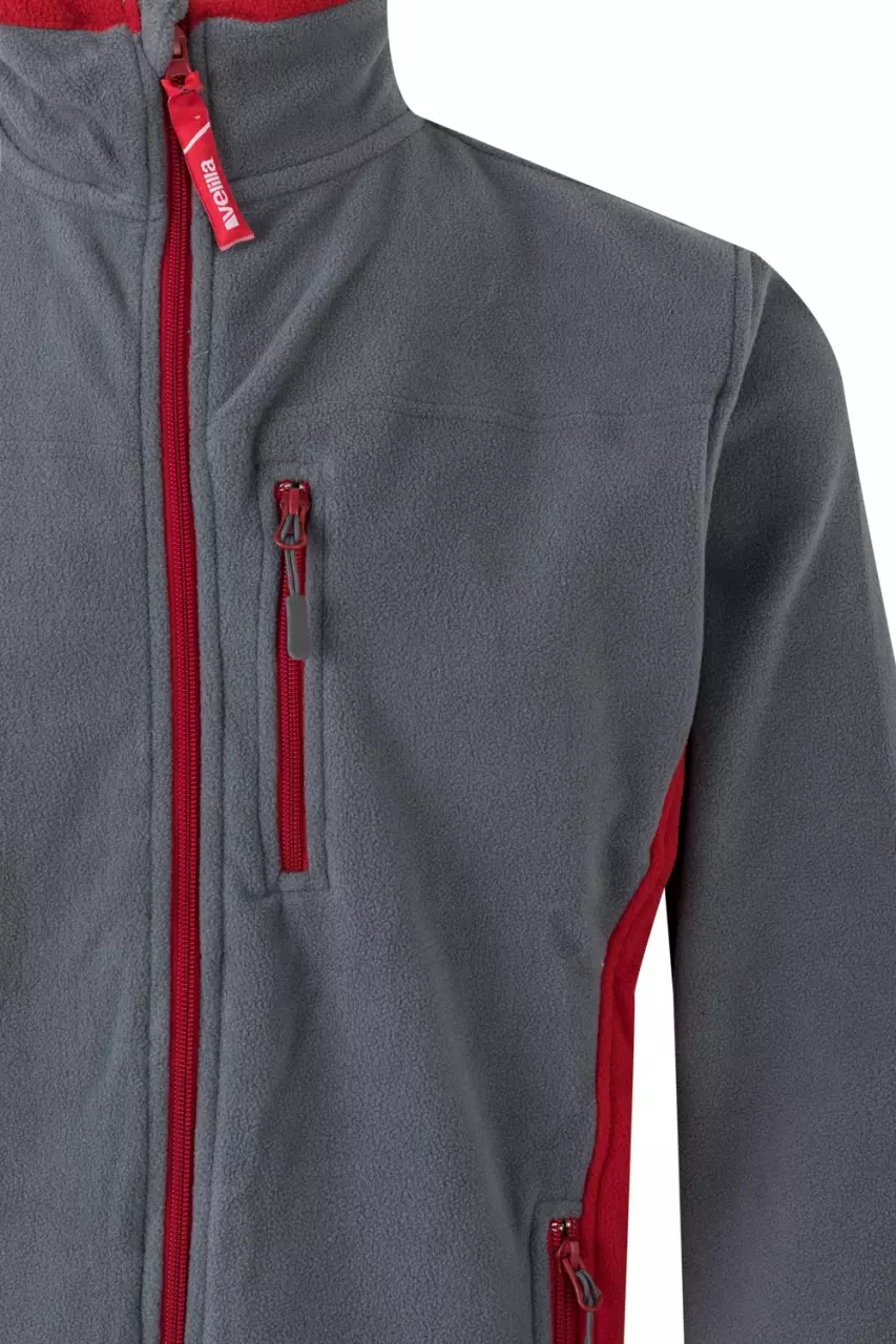 Velilla 201504-08-12, Fleece Jacket, Grey/Red, image 3, gallery thumbnail