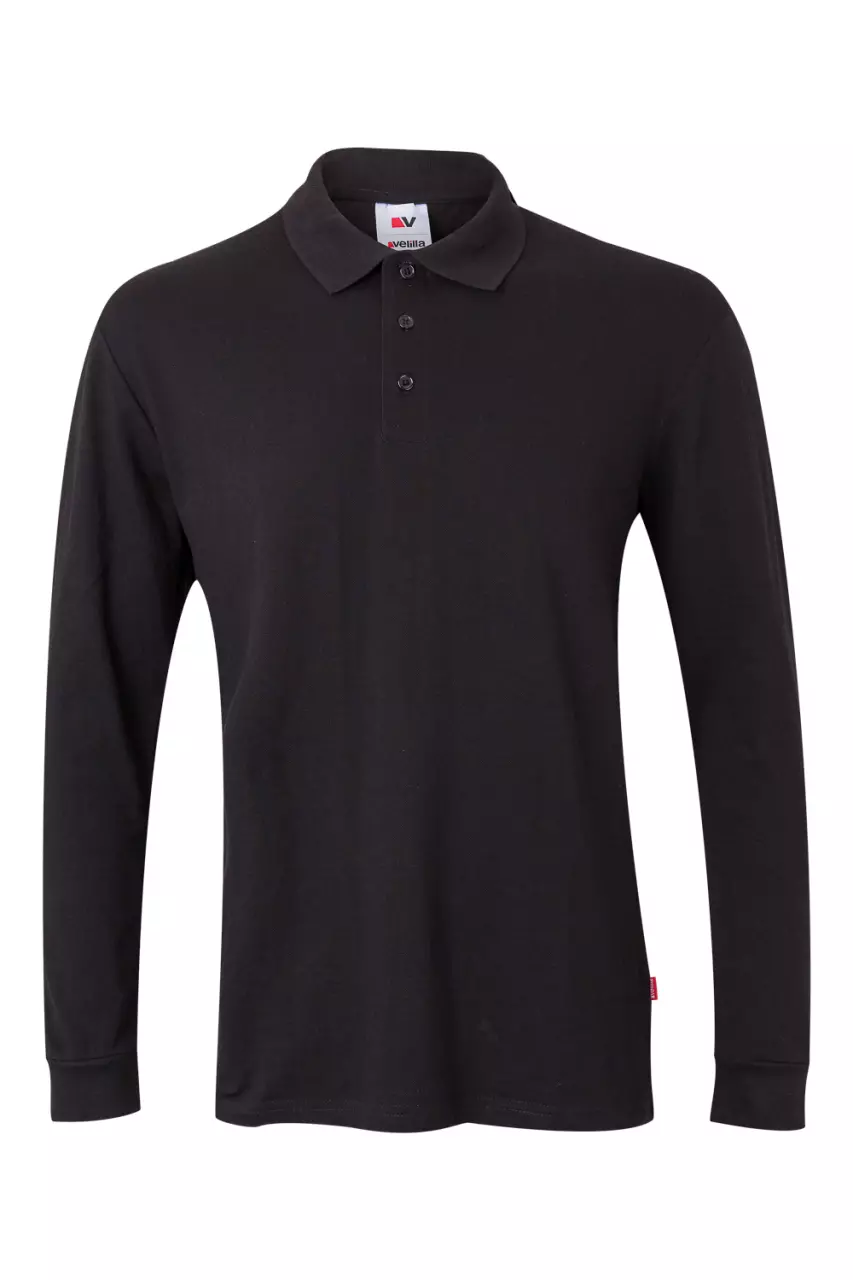 Velilla 105503-00, Long Sleeved Polo Shirt, Black