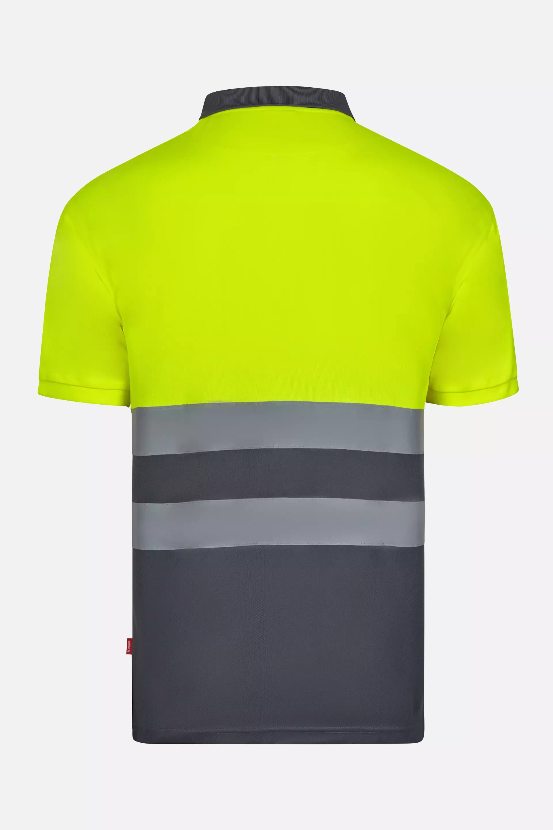 Velilla 305504-08-20, High-Vis Short Sleeve Polo Shirt, Grey/Hi-Vis Yellow, image 2