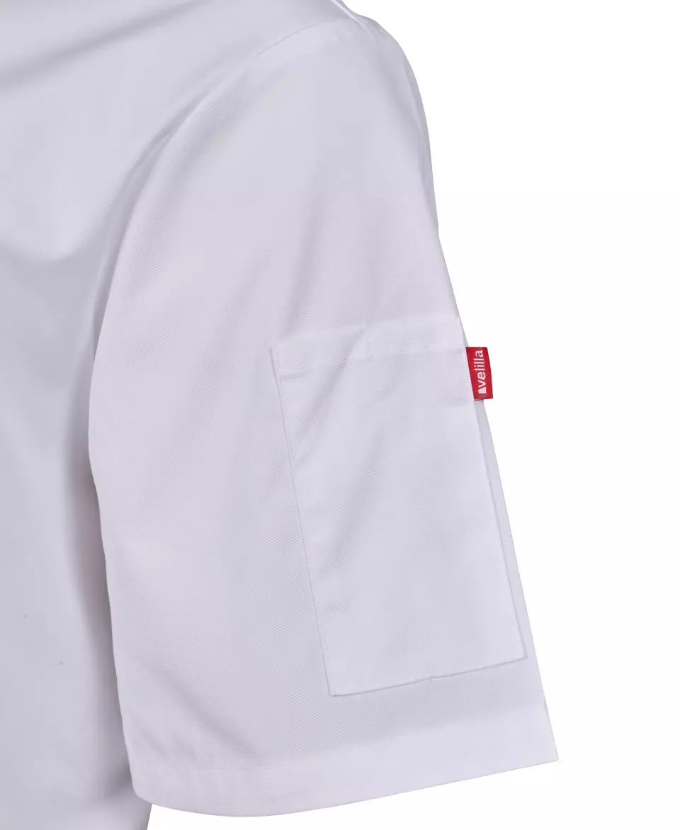 Velilla 405205-07, Short-Sleeved Chef Jacket, White, image 3, gallery thumbnail