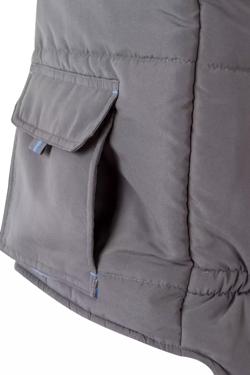 Velilla 205902-08-05, Padded Work Vest, Grey/Sky Blue, image 3, gallery thumbnail