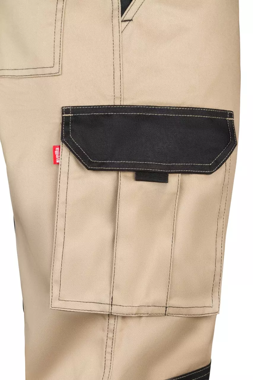 Velilla 103020B-46-00, Work Trousers, Sand Beige/Black, image 3, gallery thumbnail