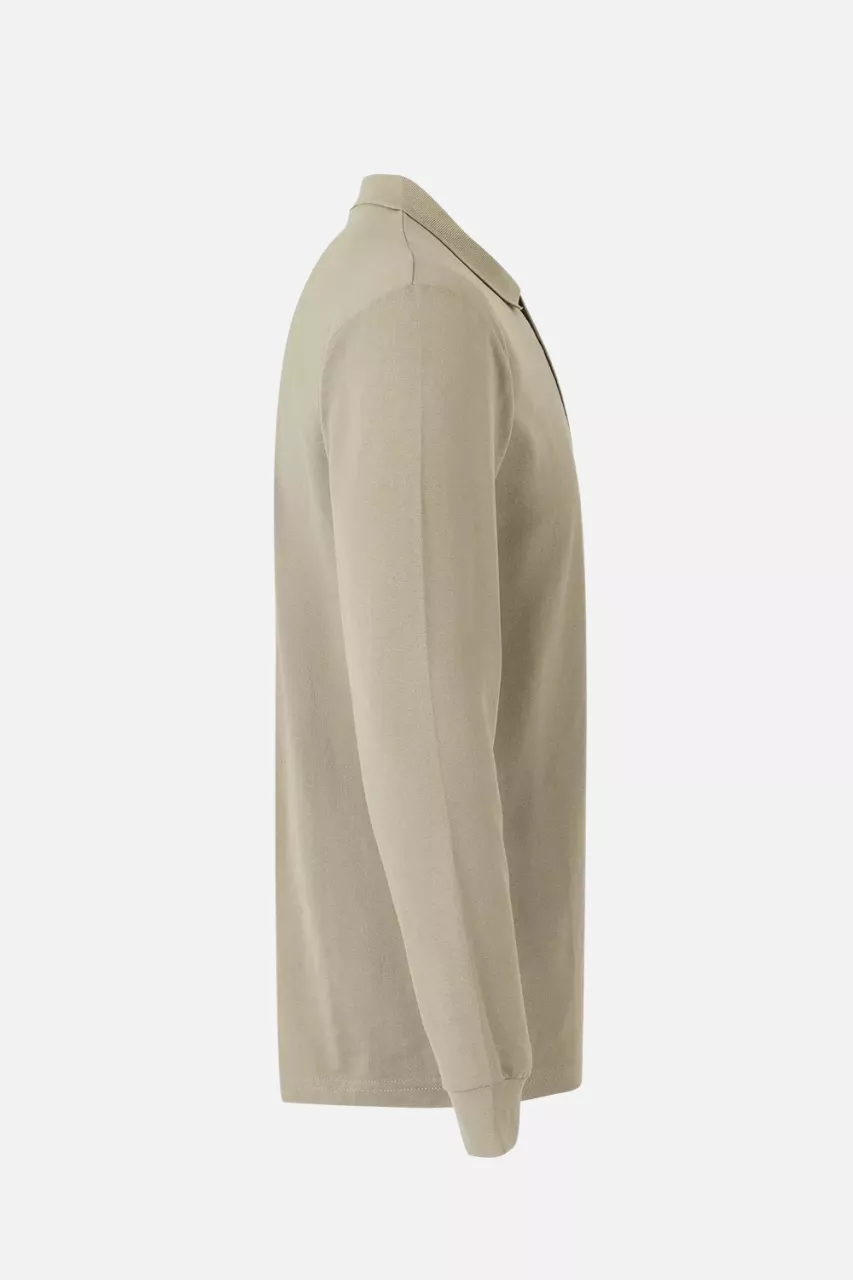 Velilla 105503-46, Long Sleeved Polo Shirt, Sand Beige, image 3, gallery thumbnail