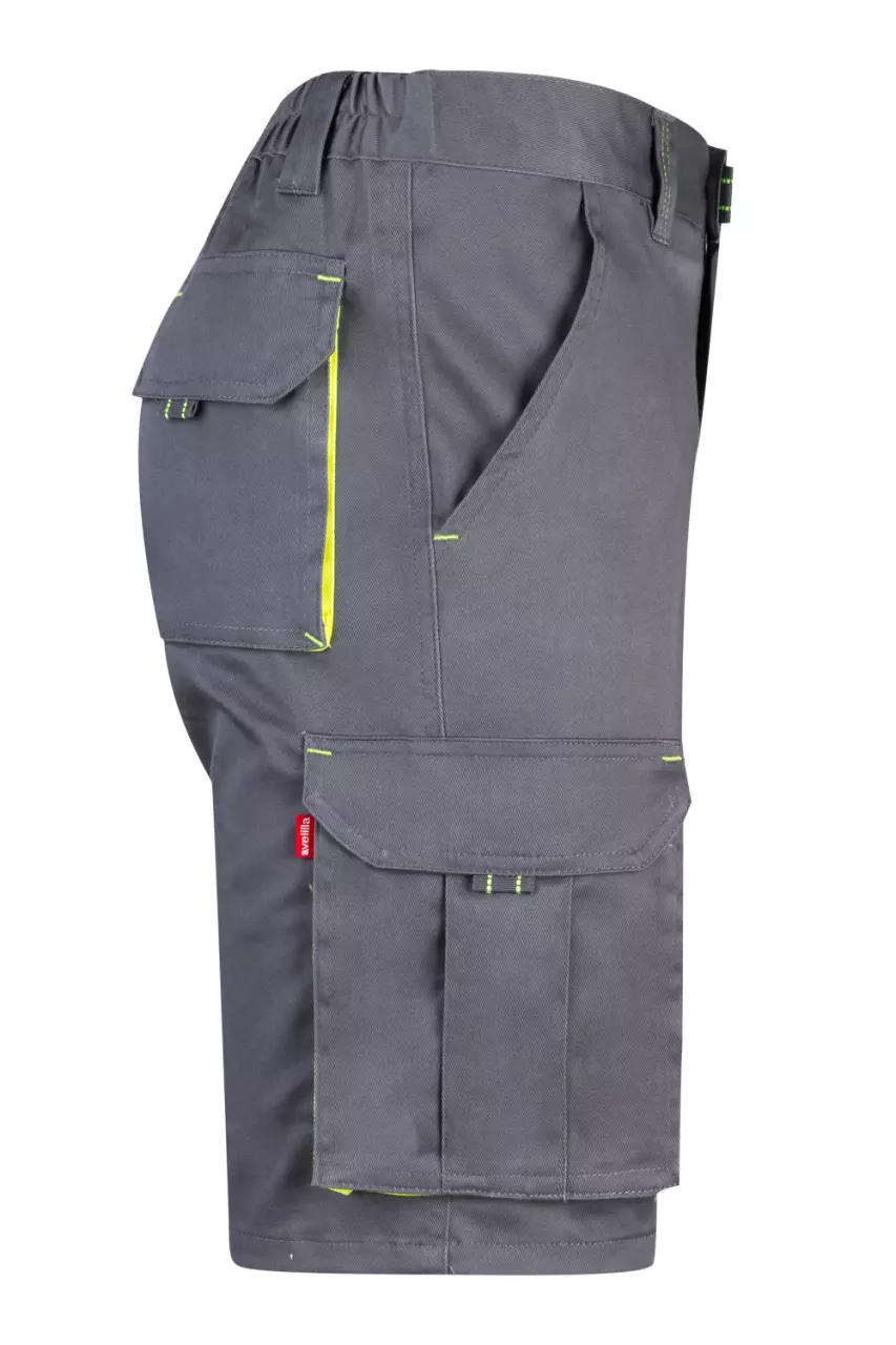 Velilla 103010S-08-20, Work Shorts, Grey/Hi-Vis Yellow, image 4, gallery thumbnail