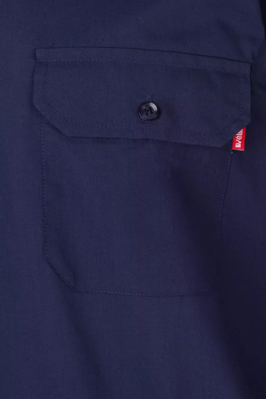 Velilla 530-01, Long Sleeved Work Shirt, Marine Blue, image 2, gallery thumbnail