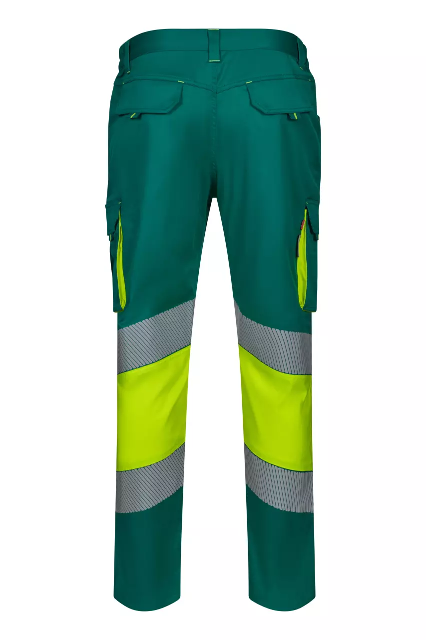 Velilla 303008S-02-20, High-Vis Work Trousers, Green/Hi-Vis Yellow, image 3, gallery thumbnail