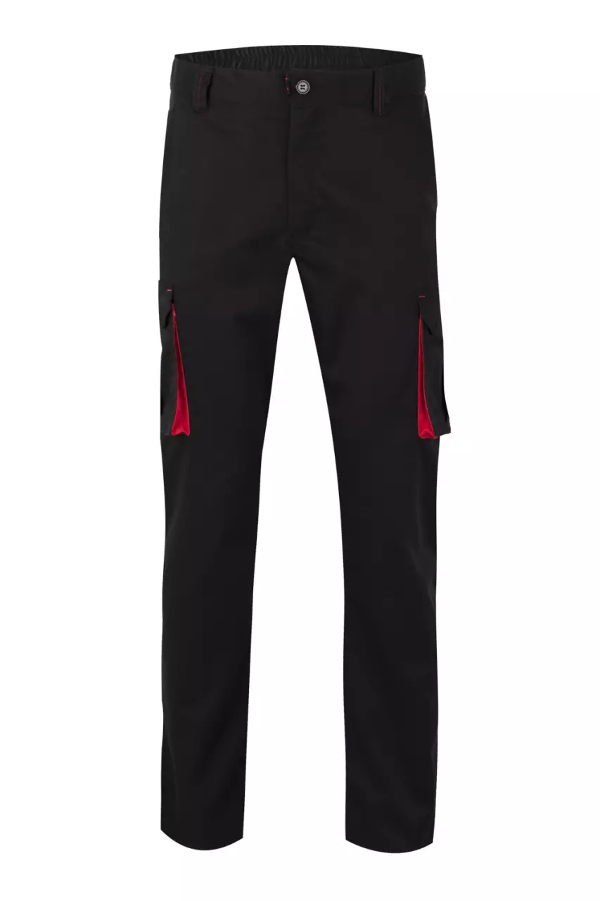 Velilla 103024S-00-12, Work Trousers, Black/Red, image 1, gallery thumbnail