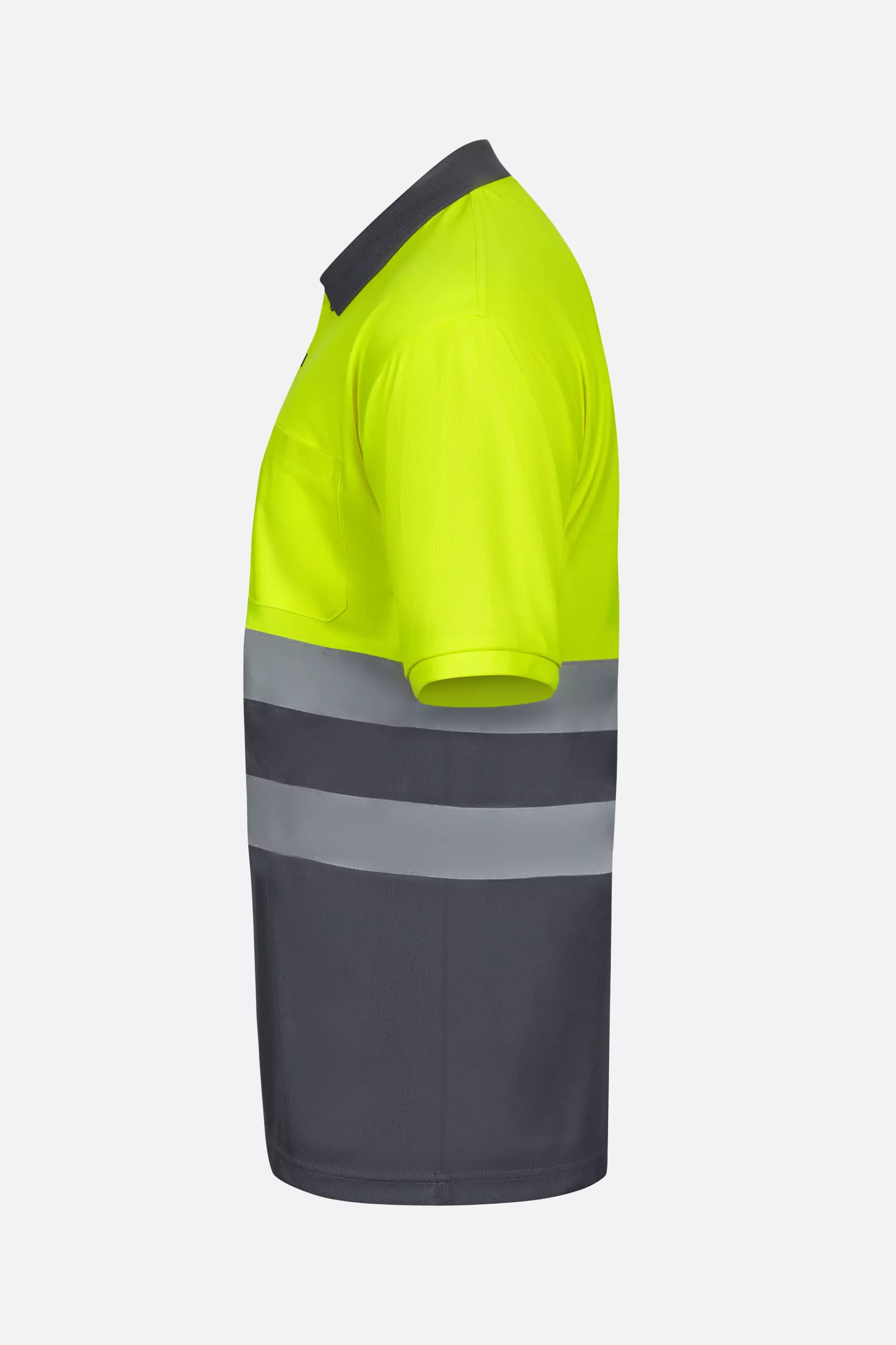 Velilla 305504-08-20, High-Vis Short Sleeve Polo Shirt, Grey/Hi-Vis Yellow, image 3