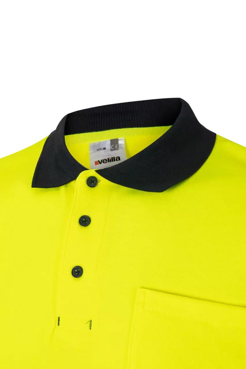 Velilla 305513-61-20-2, Warnschutz-Kurzarm-Poloshirt, Größe 4XL/5XL, Marineblau/Warngelb, image 5, gallery thumbnail