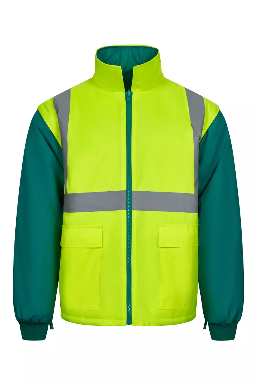 Velilla 306003-02-20, High-Vis Jacket, Green/Hi-Vis Yellow, image 5, gallery thumbnail
