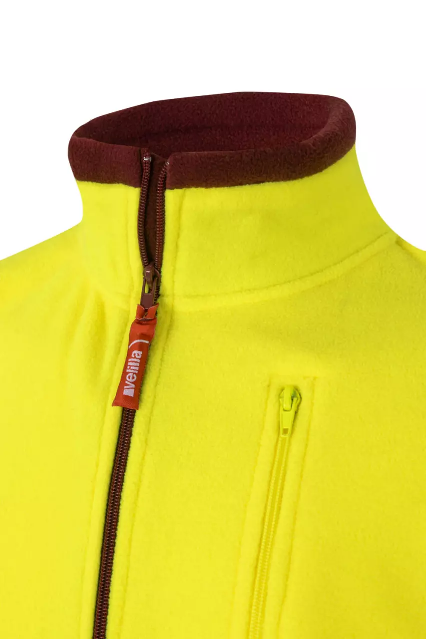 Velilla 183-18-20, High-Vis Fleece Jacket, Maroon/Hi-Vis Yellow, image 4, gallery thumbnail