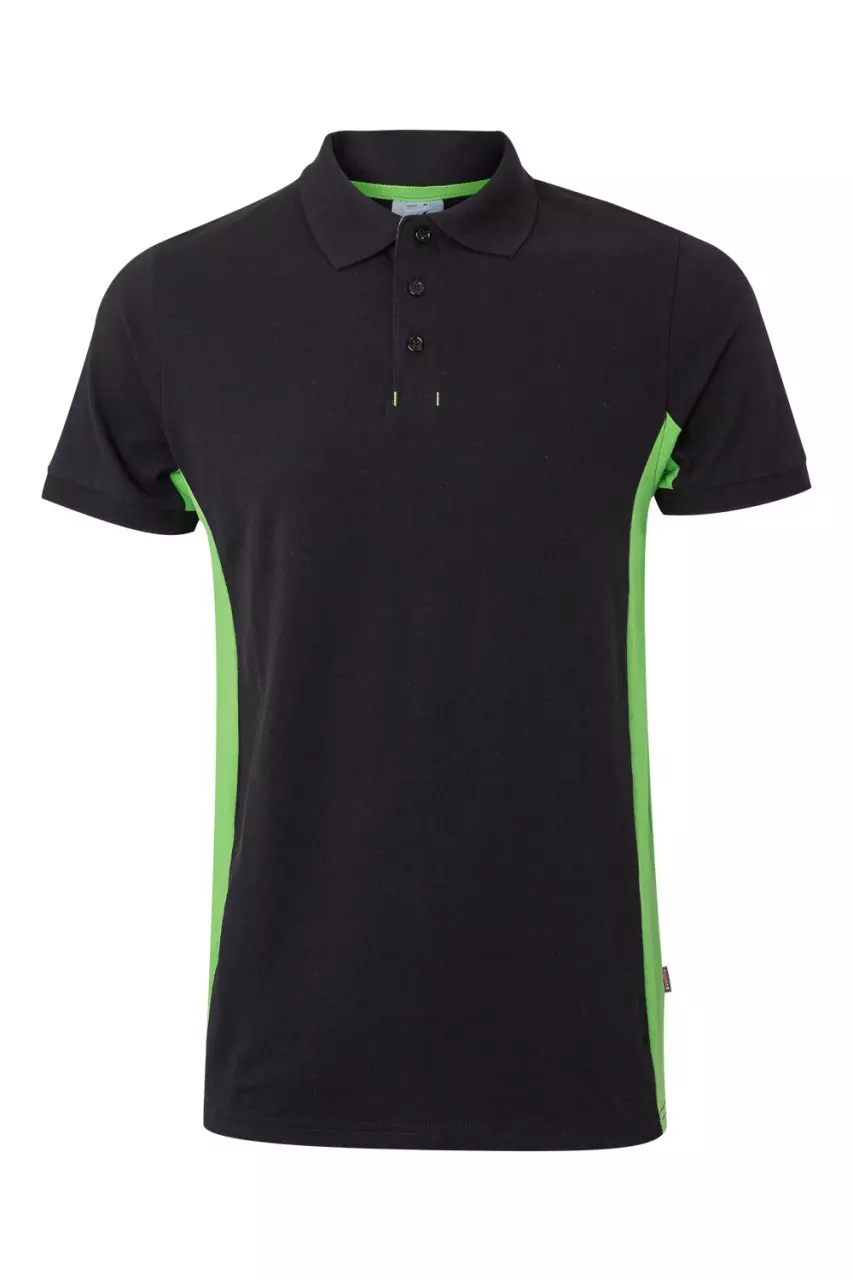 Velilla Polo Shirt, Black/Lime Green