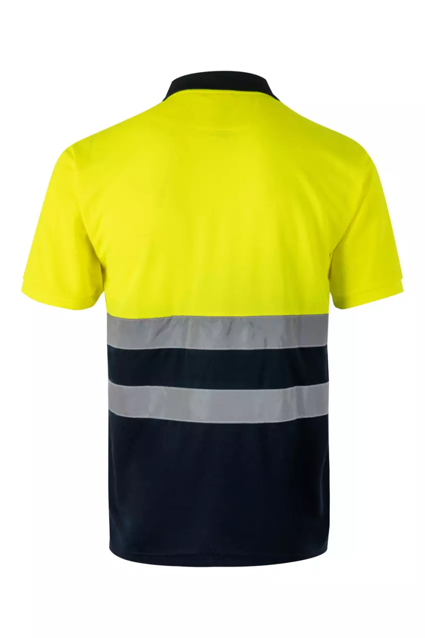 Velilla 305504-01-20, Warnschutz-Kurzarm-Poloshirt, Marineblau/Warngelb, image 5, gallery thumbnail