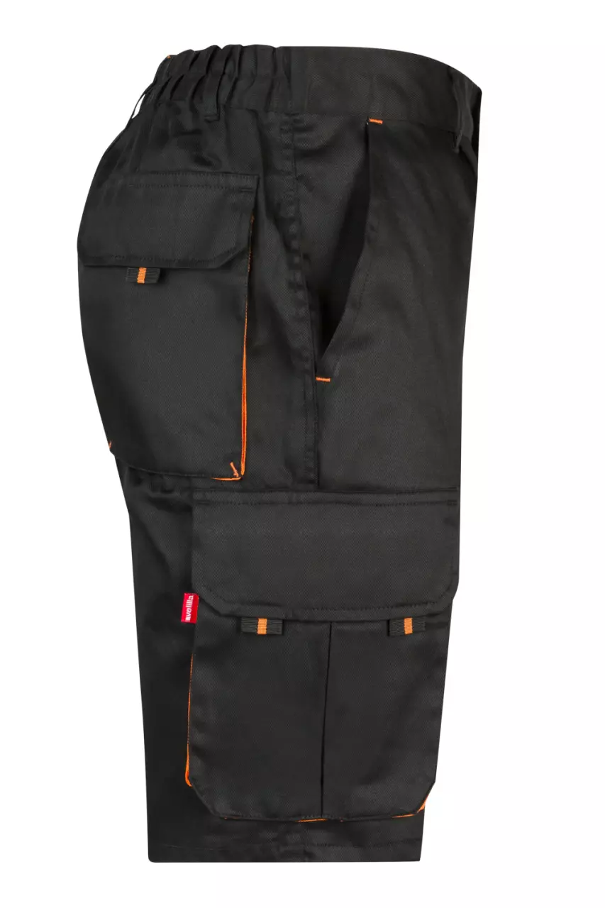 Velilla 103007-00-16, Work Shorts, Black/Orange, image 2, gallery thumbnail
