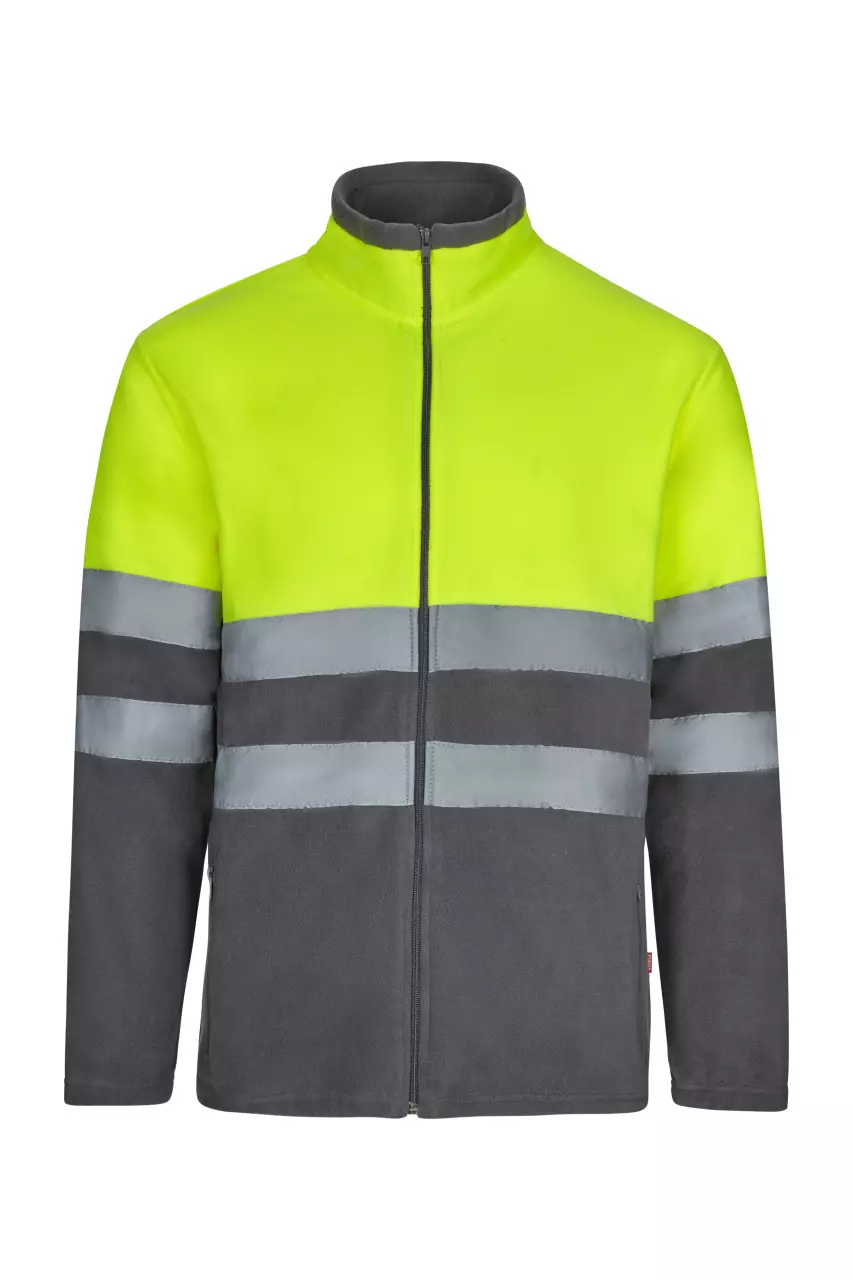 Velilla 301503-08-20, High-Vis Fleece Jacket, Grey/Hi-Vis Yellow