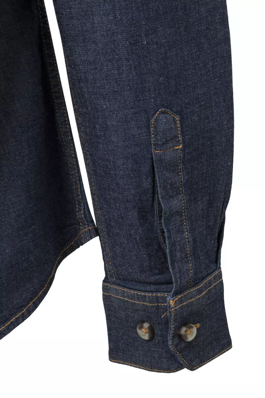 Velilla 405007S-63, Denim Work Shirt, Blue Denim, image 2, gallery thumbnail