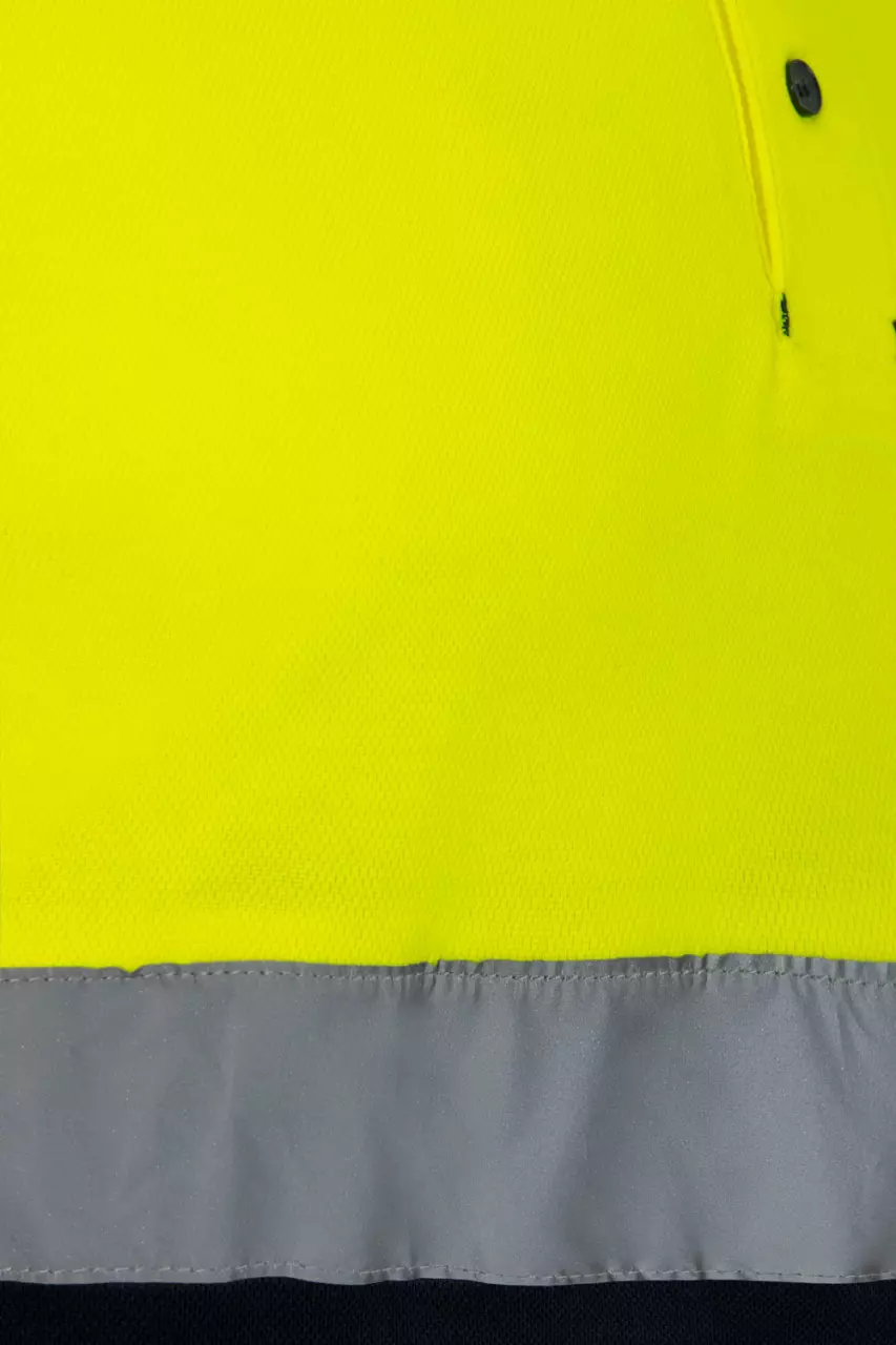 Velilla 305515-61-20, High-Vis Long Sleeved Polo Shirt, Navy Blue/Hi-Vis Yellow, image 2, gallery thumbnail