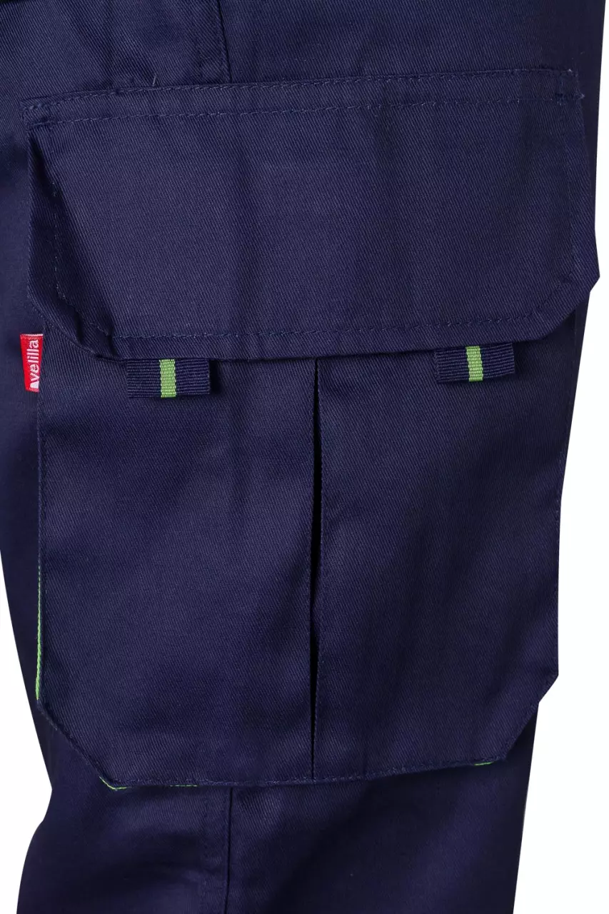 Velilla 103004-01-25, Work Trousers, Marine Blue/Lime Green, image 5, gallery thumbnail