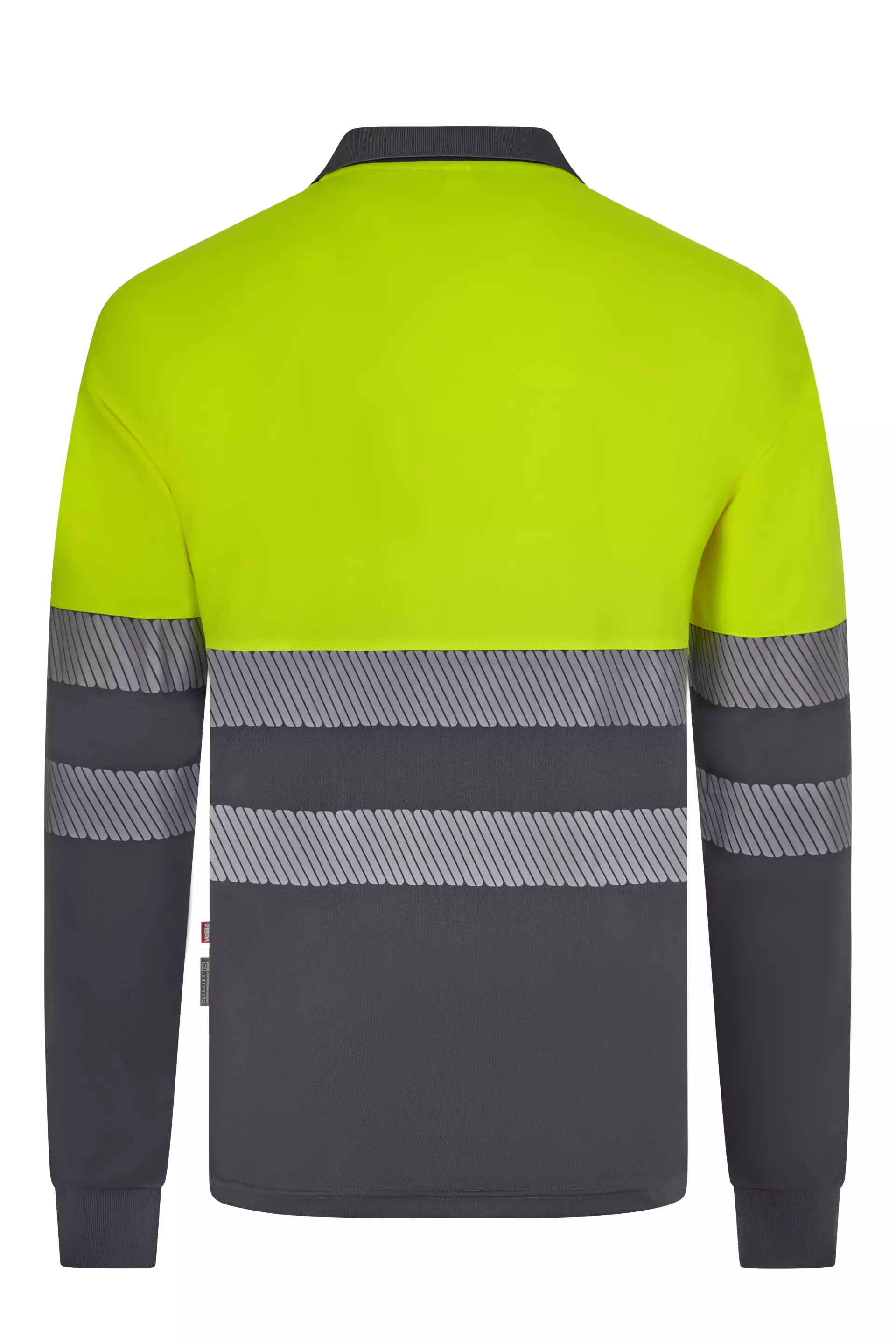 Velilla 305535-08-20-2, High-Vis Long Sleeved Polo Shirt, Size 4XL/5XL, Grey/Hi-Vis Yellow, image 3
