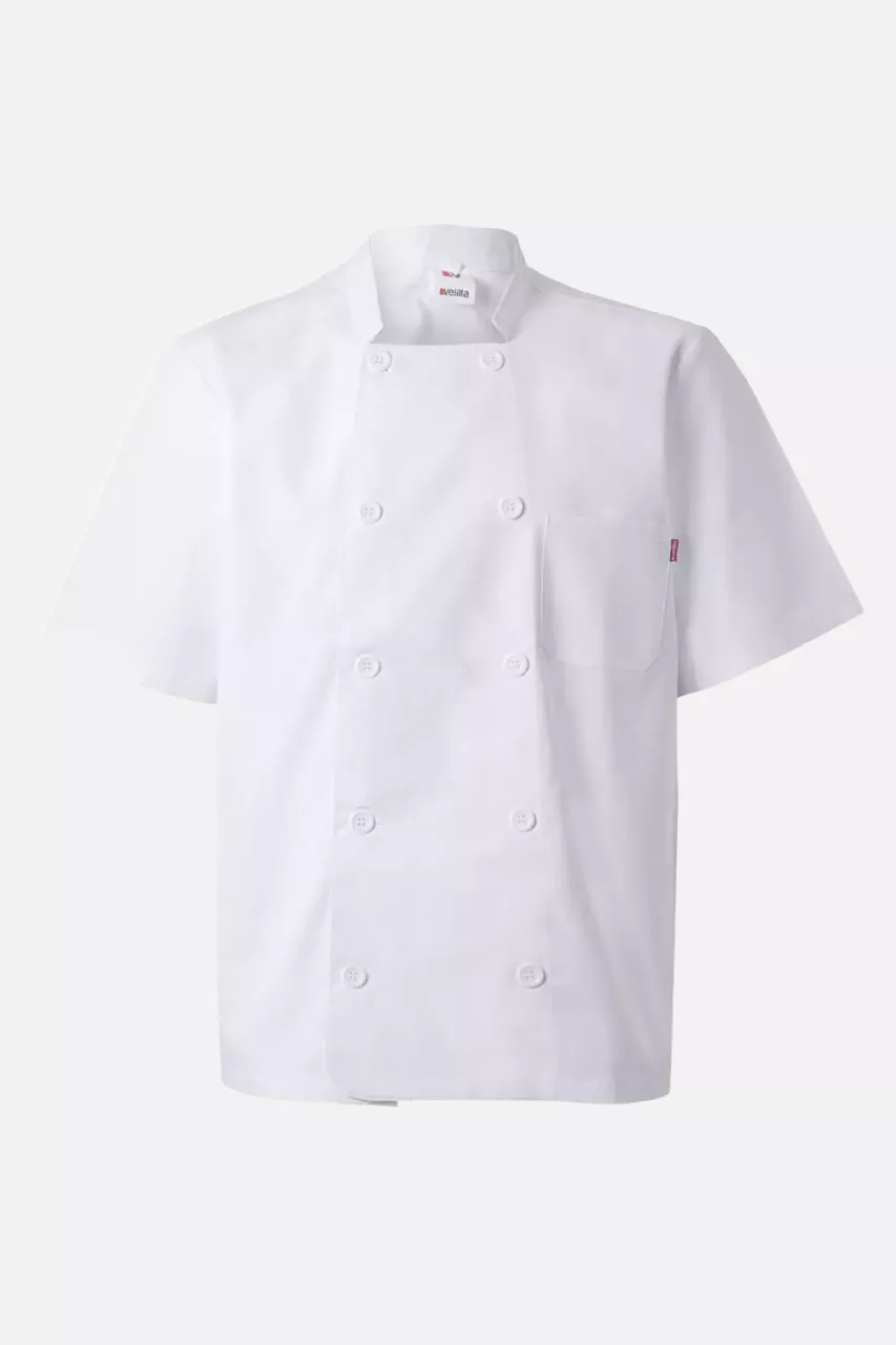 Velilla 432-07, Short-Sleeved Chef Jacket, White, image 1, gallery thumbnail