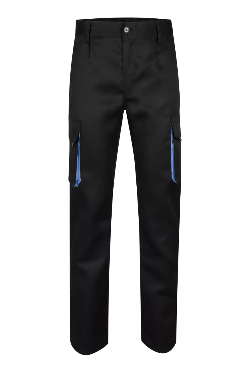 Velilla Work Trousers, Black/Sky Blue