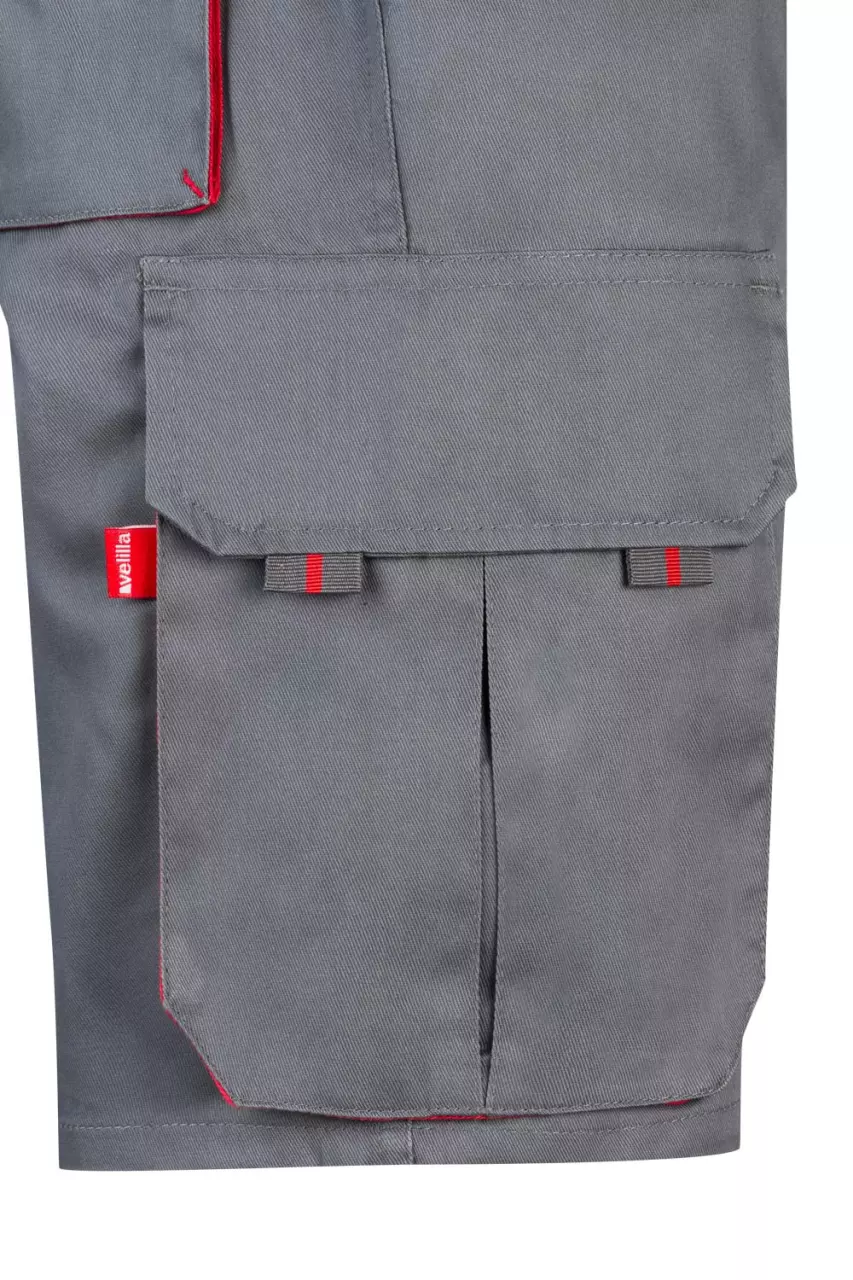 Velilla 103007-08-12, Work Shorts, Grey/Red, image 4, gallery thumbnail