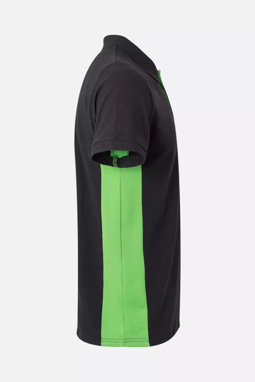 Velilla 105504-00-25, Polo Shirt, Black/Lime Green, image 3, gallery thumbnail