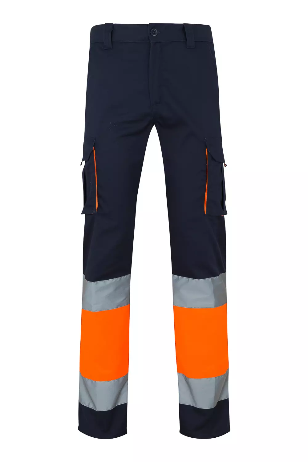 Velilla 303002S-61-19-2, High-Vis Work Trousers, Size 4XL/5XL, Navy Blue/Hi-Vis Orange