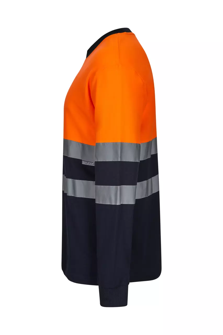 Velilla 305615-61-19-1, Warnschutz-Langarm-T-Shirt, Marineblau/Warnorange, image 4, gallery thumbnail